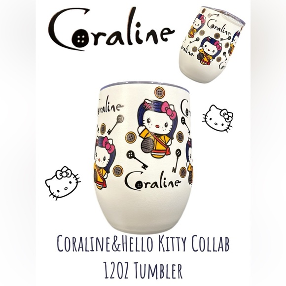 NIB-Coraline&Hello Kitty Collab 12oz Insulated Tumbler - Picture 1 of 7
